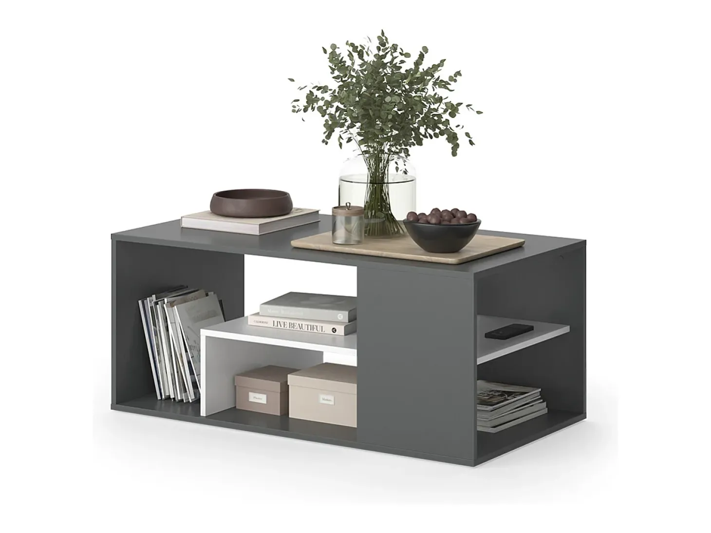 Couchtisch antracite/branco 110x59x47 edgar