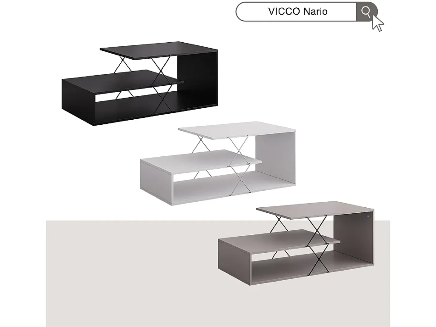 Couchtisch branco 100x50x40.5 nario