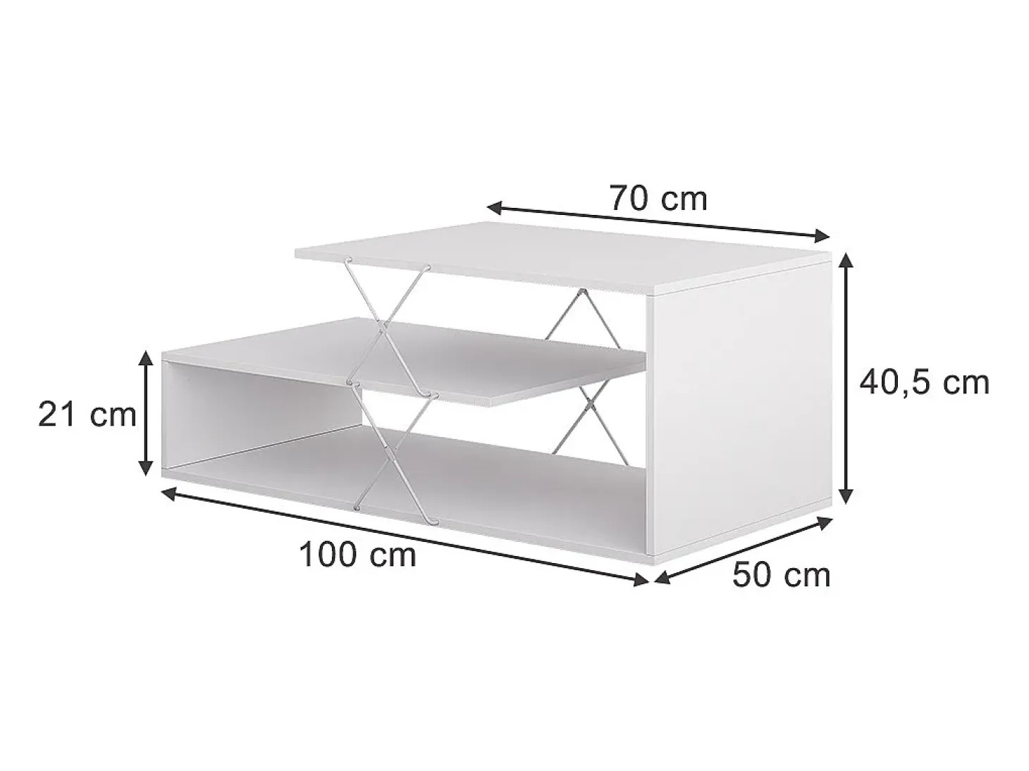 Couchtisch branco 100x50x40.5 nario