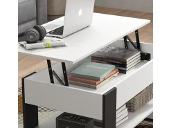 Couchtisch branco/antracite 92x51x47 lifto