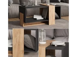 Couchtisch carvalho antracite/goldkraft 91.8x49x45 aven