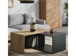 Couchtisch carvalho antracite/goldkraft 90x48x40 paul