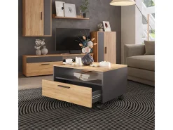 Couchtisch carvalho antracite/goldkraft 70x52.4x40 bibo