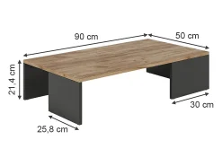 Couchtisch carvalho antracite/goldkraft 90x50x21.4 hardi