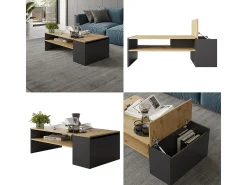 Couchtisch carvalho artesanal/antracite 110x60x36 rubby