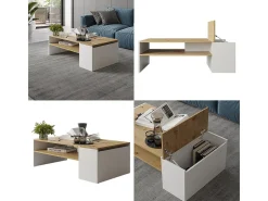 Couchtisch carvalho artesanal/branco 110x60x36 rubby