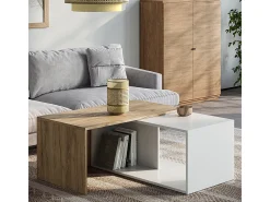 Couchtisch carvalho branco/dourado 90x48x40 paul