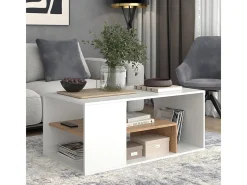 Couchtisch carvalho branco/dourado 110x59x47 edgar