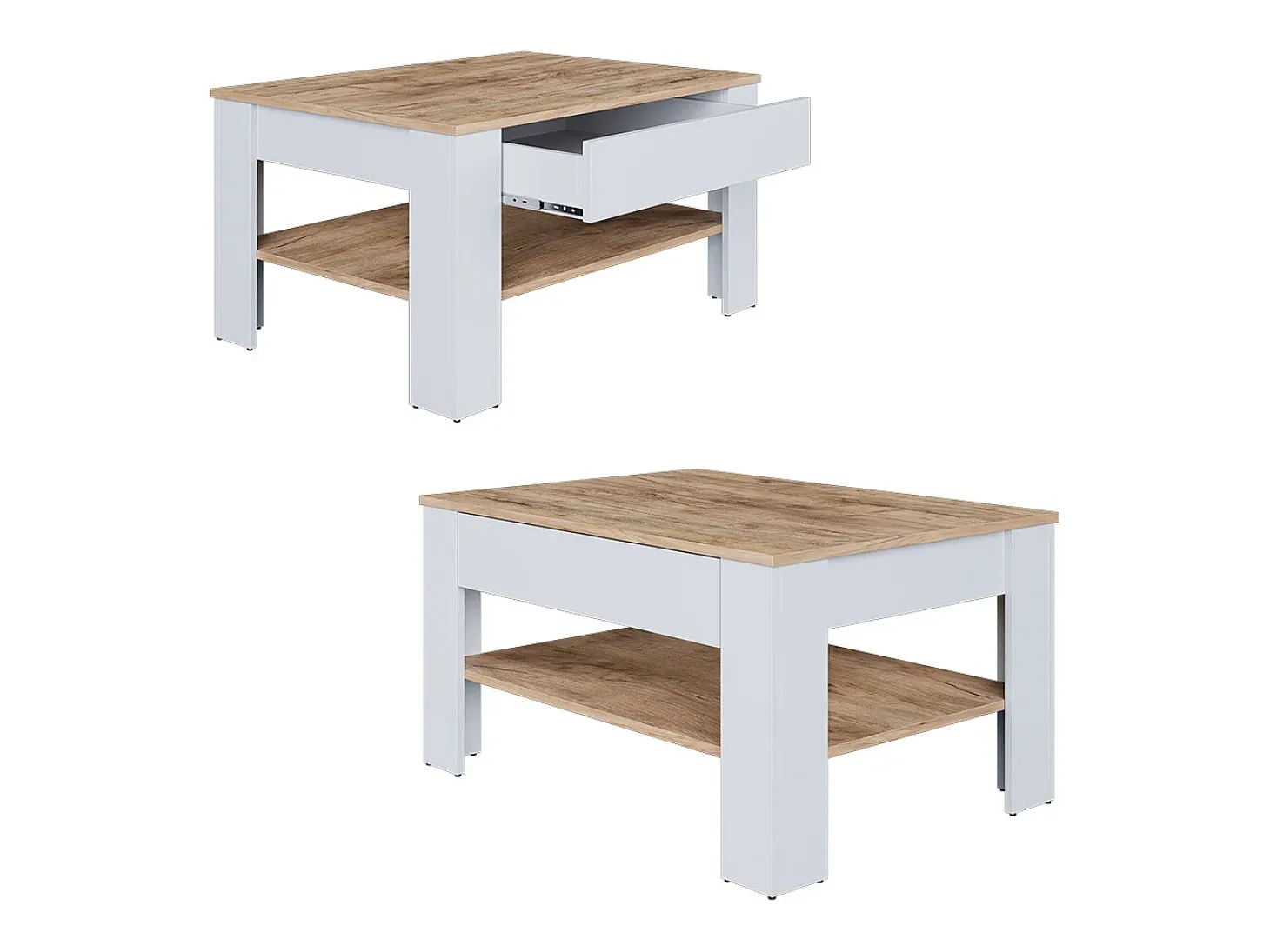 Couchtisch carvalho branco/dourado 92.2x65x48 milan