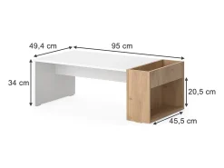 Couchtisch carvalho branco/dourado 95x49.4x34 chris