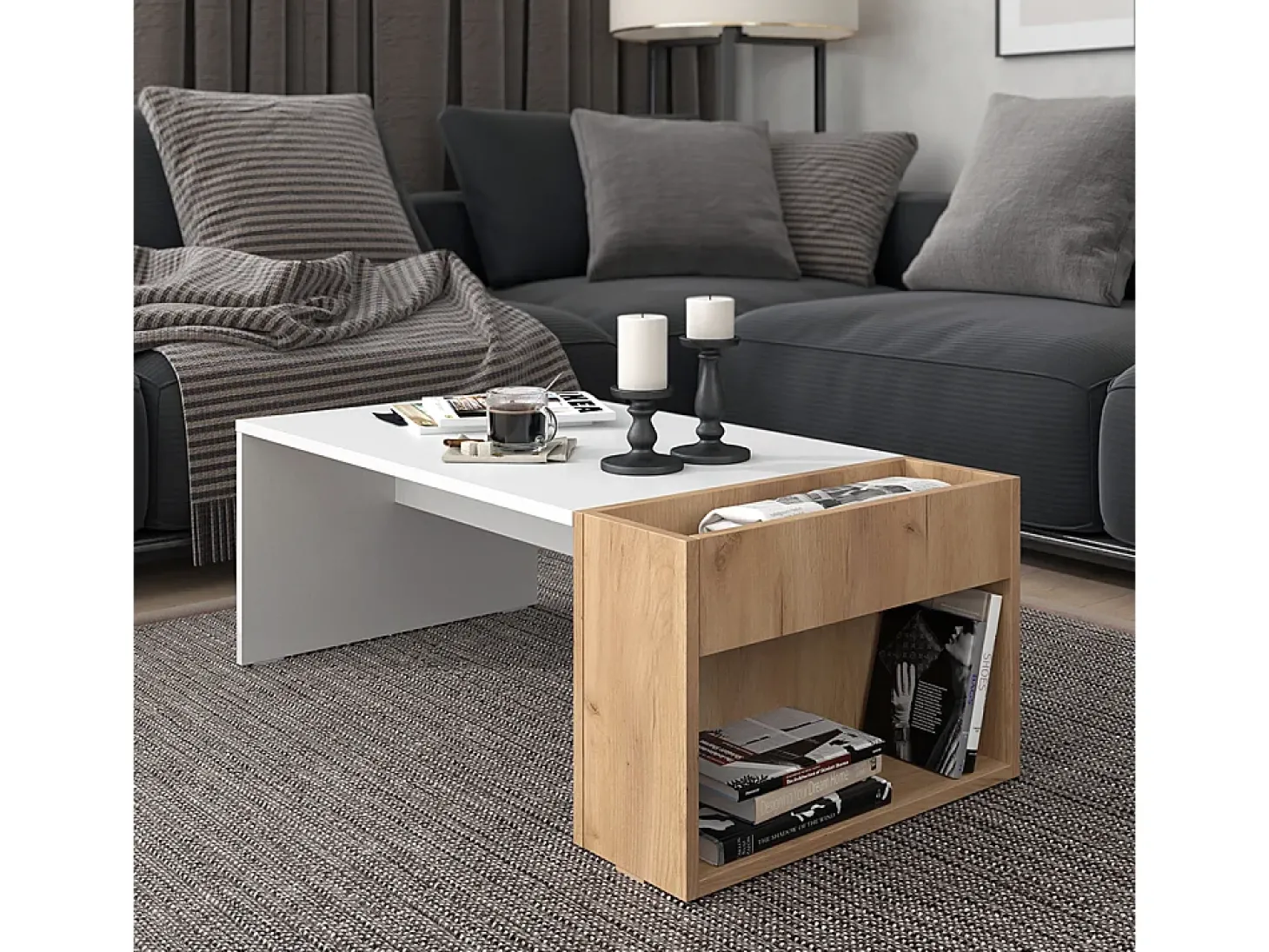 Couchtisch carvalho branco/dourado 95x49.4x34 chris