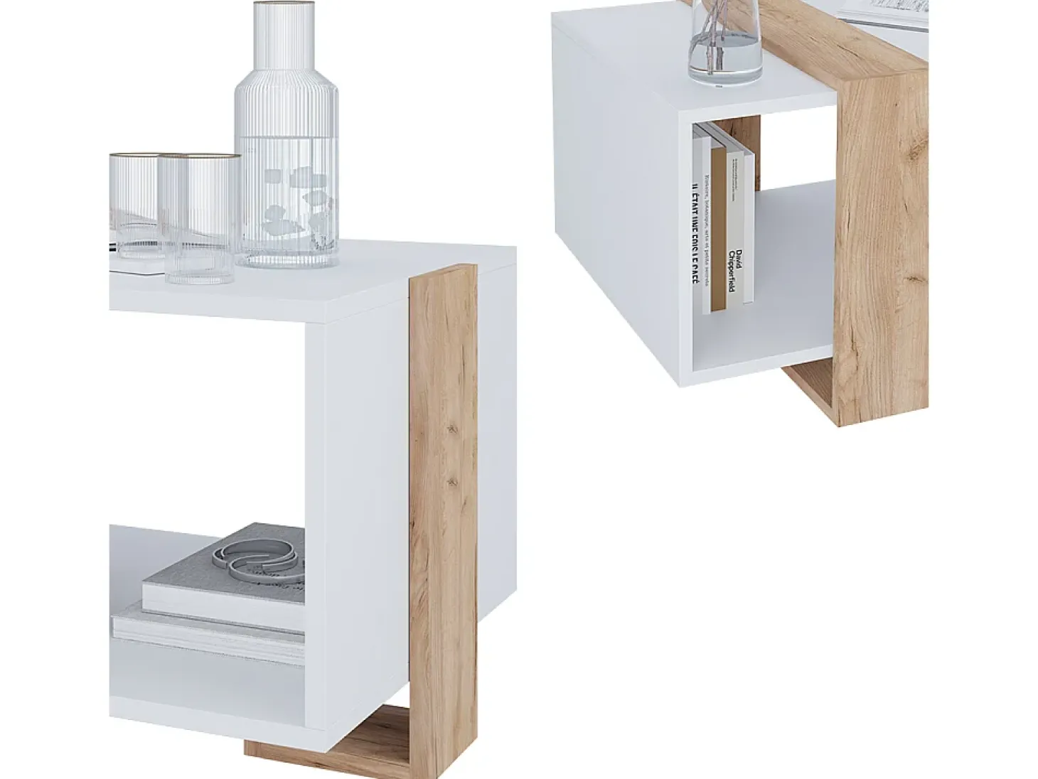 Couchtisch carvalho branco/dourado 91.5x52x42.1 aven