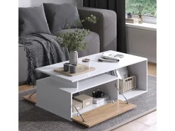 Couchtisch carvalho branco/dourado 118x59x39.8 roland