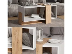 Couchtisch carvalho branco/dourado 91.8x49x45 aven