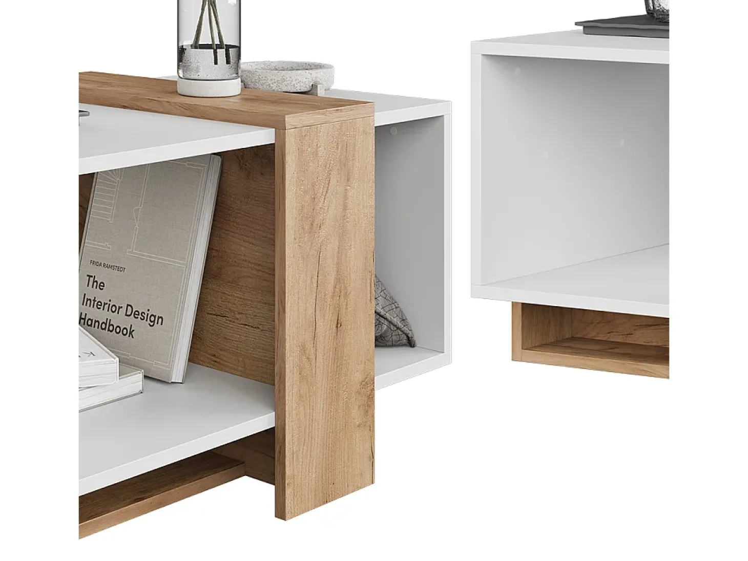 Couchtisch carvalho branco/dourado 91.8x49x45 aven