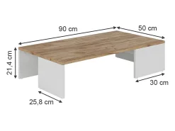 Couchtisch carvalho branco/dourado 90x50x21.4 hardi