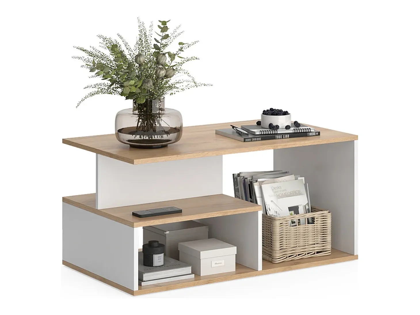 Couchtisch carvalho goldkraft/branco 90x49.4x43.8 hasso