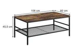 Couchtisch carvalho goldkraft/preto 106x60x45.5 fyrk