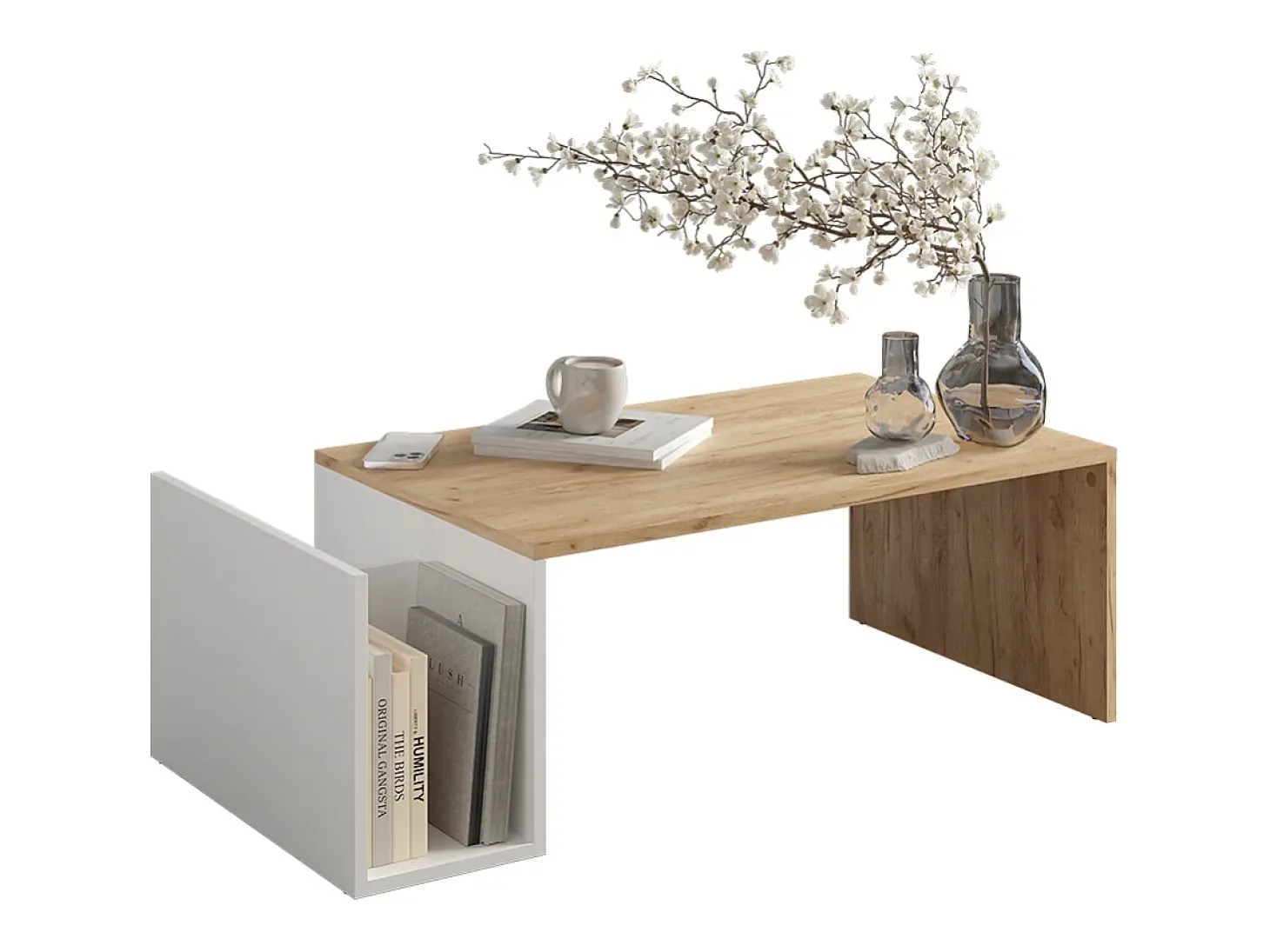 Couchtisch carvalho goldkraft/branco 100x50x32.9 avento