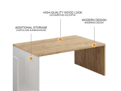 Couchtisch carvalho goldkraft/branco 100x50x32.9 avento