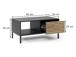 Couchtisch carvalho goldkraft/antracite 90x50x45 eliza