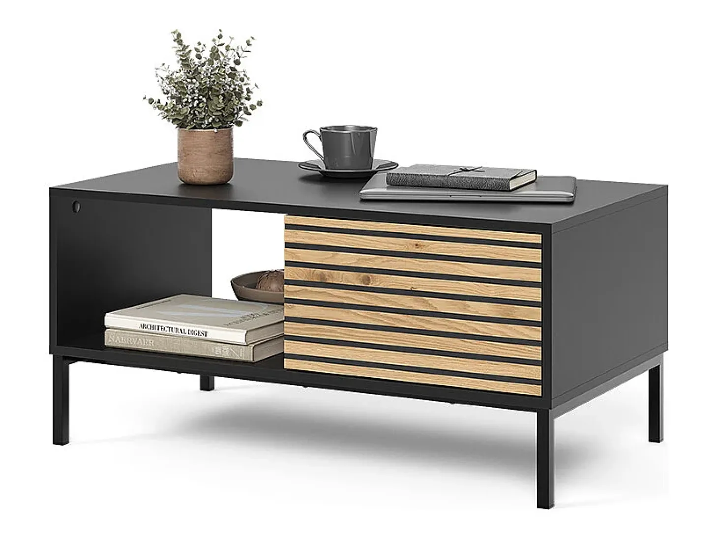 Couchtisch carvalho goldkraft/antracite 90x50x45 eliza