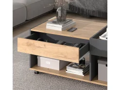 Couchtisch carvalho goldkraft/antracite 110x60x49.5 maik