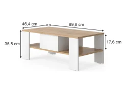 Couchtisch carvalho goldkraft/branco 89.8x46.4x35.8 wilmut