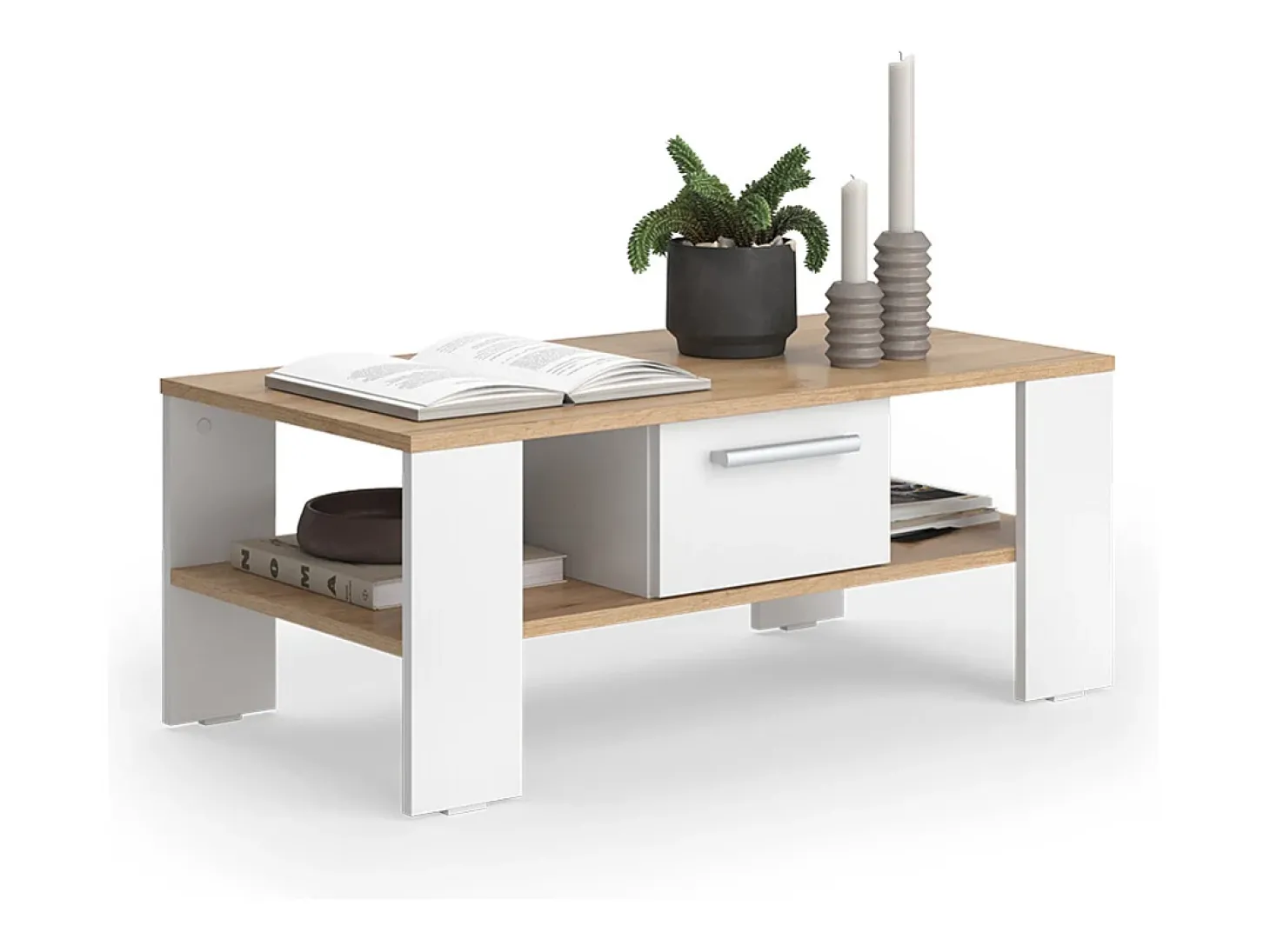 Couchtisch carvalho goldkraft/branco 89.8x46.4x35.8 wilmut