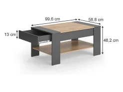 Couchtisch carvalho goldkraft/antracite 99.6x58.8x48.2 august