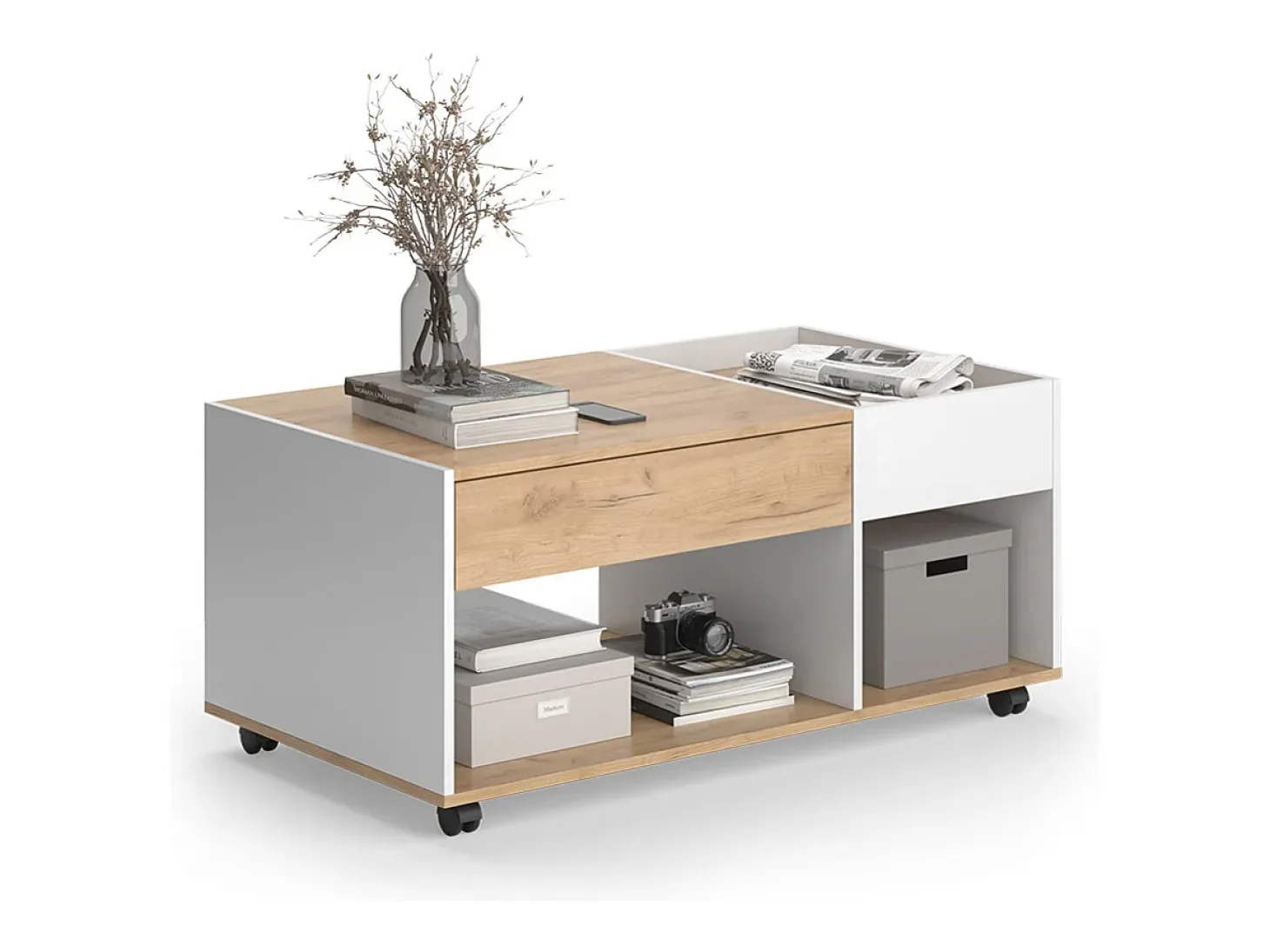 Couchtisch carvalho goldkraft/branco 110x60x49.5 maik