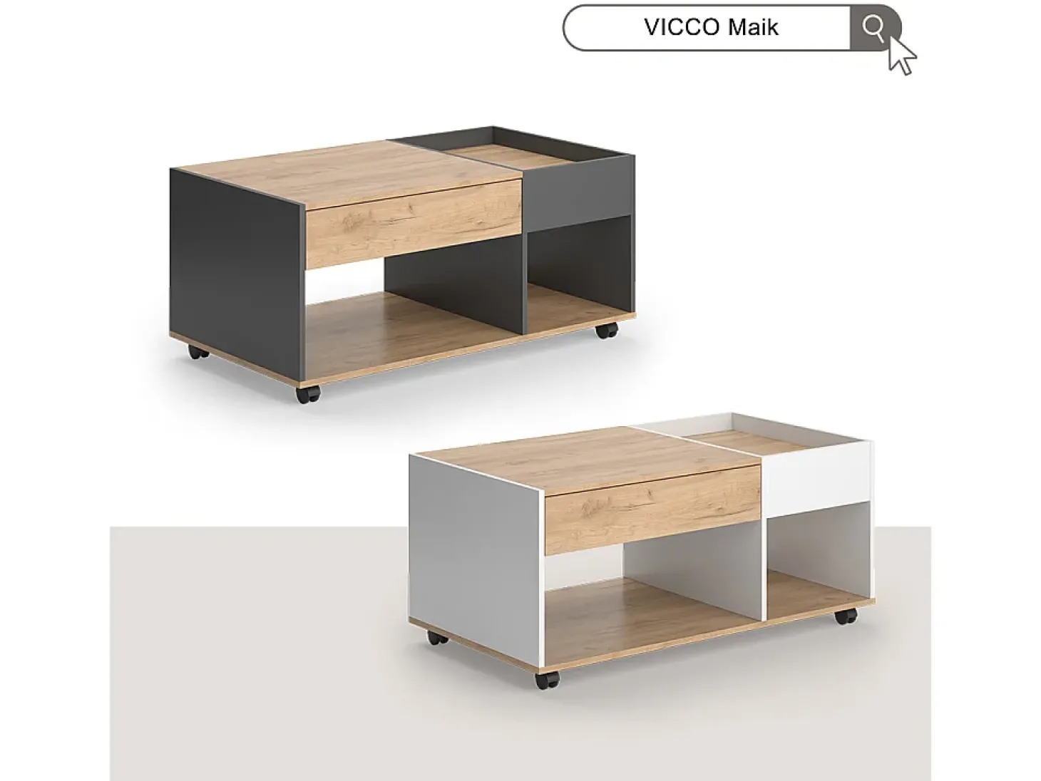 Couchtisch carvalho goldkraft/branco 110x60x49.5 maik