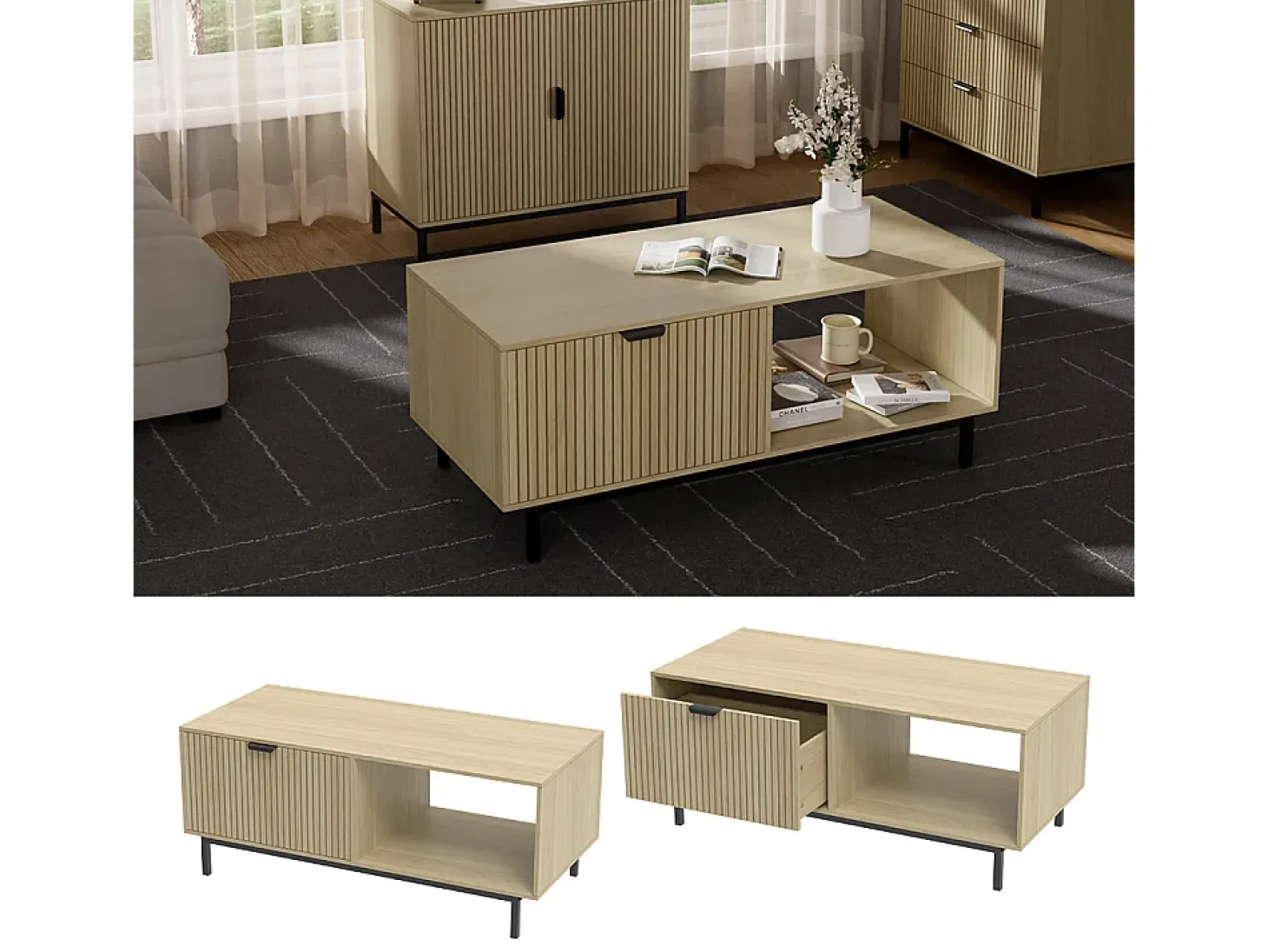 Couchtisch carvalho 110x50x45 lennox