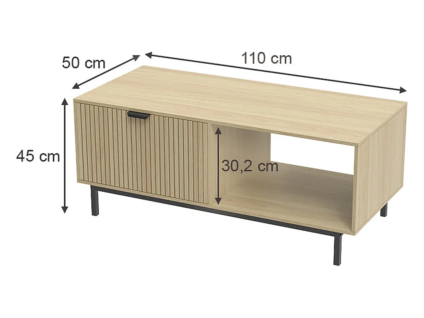 Couchtisch carvalho 110x50x45 lennox