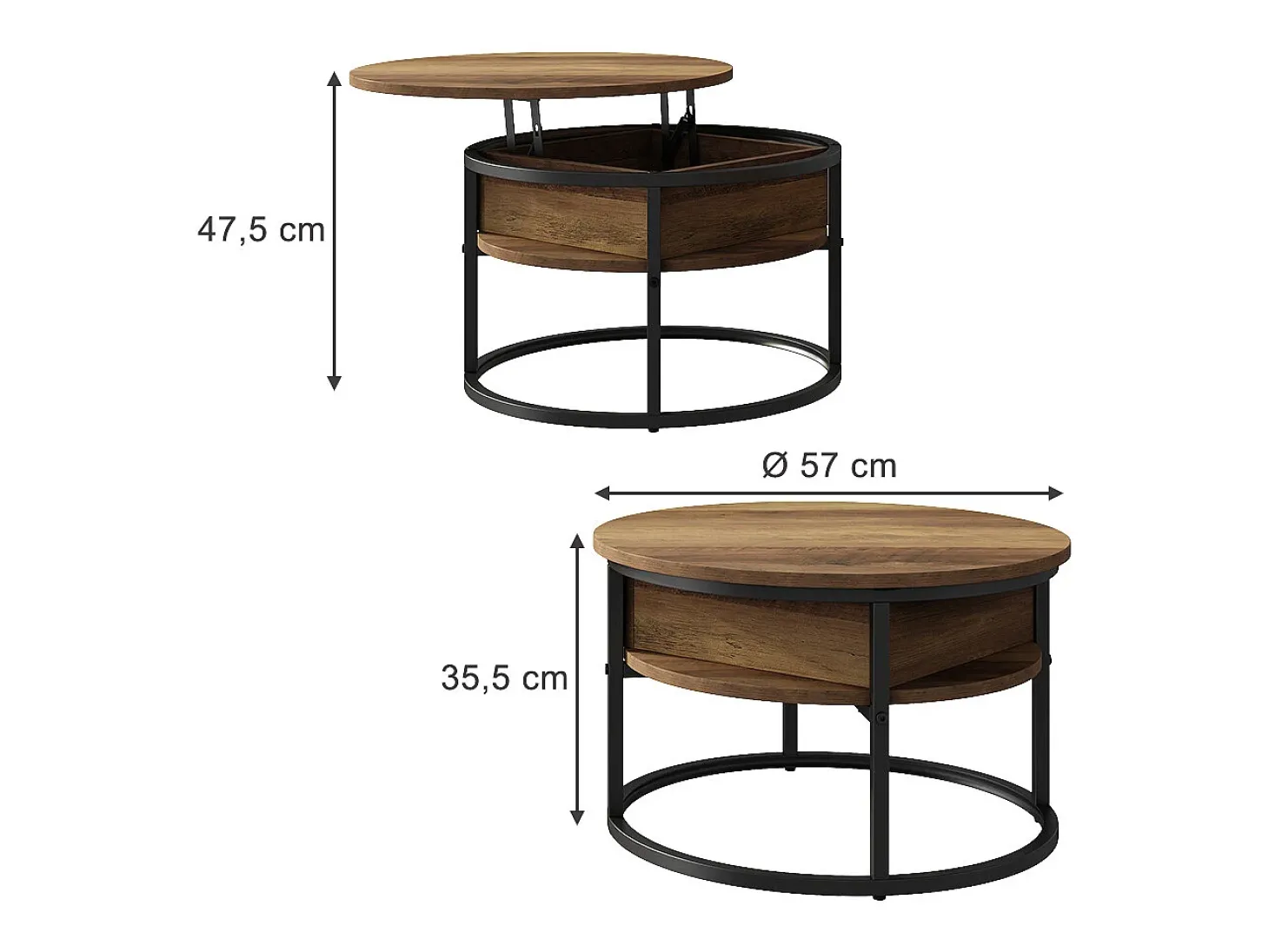 Couchtisch madeira 57x57x47.5 marlo