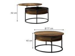 Couchtisch madeira 77x77x52 marlo