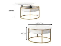 Couchtisch mármore branco 77x77x52 marlo