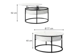 Couchtisch mármore branco 77x77x52 marlo