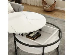 Couchtisch mármore branco 77x77x52 marlo