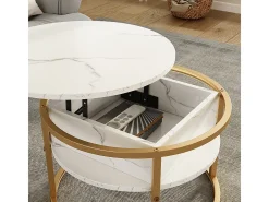 Couchtisch mármore branco 57x57x47.5 marlo