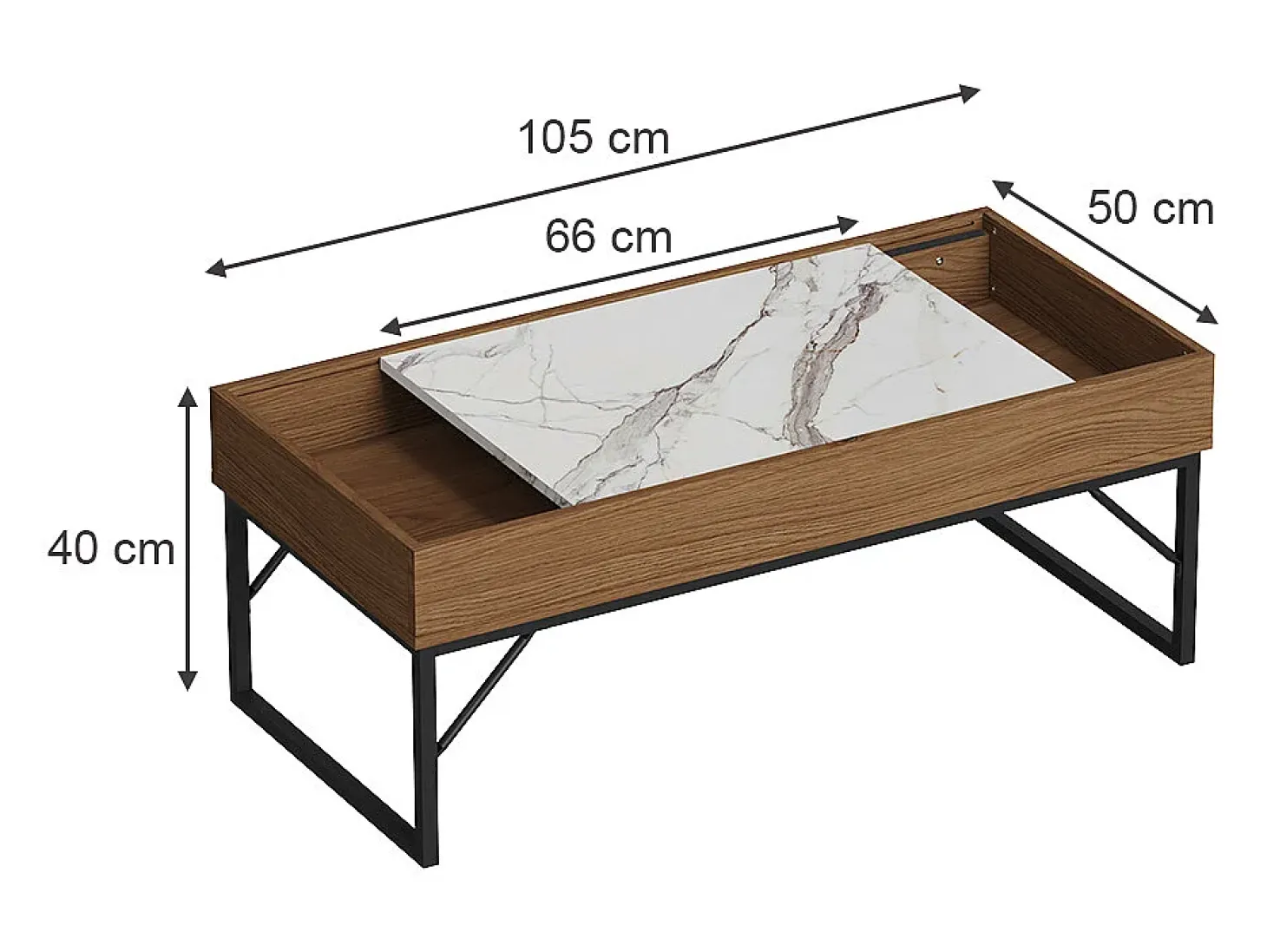 Couchtisch noz 105x50x40 lunero