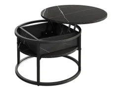 Couchtisch preto/branco mármore 57x57x47.5 marlo
