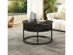 Couchtisch preto/branco mármore 57x57x47.5 marlo