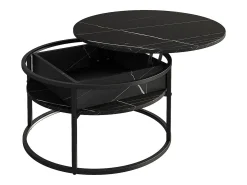 Couchtisch preto/branco mármore 77x77x52 marlo