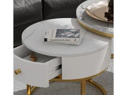 Couchtisch-Set mármore branco 70x70x48 madrid