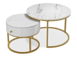 Couchtisch-Set mármore branco 70x70x48 madrid