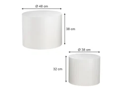 Couchtisch-Set branco 48x48x38 giva