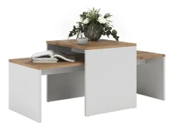 Couchtisch-Set carvalho branco/dourado 100x48x40.4 donat