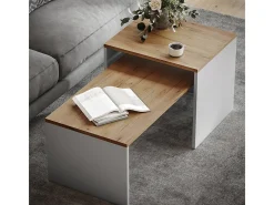 Couchtisch-Set carvalho branco/dourado 100x48x40.4 donat
