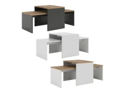 Couchtisch-Set carvalho branco/dourado 100x48x40.4 donat